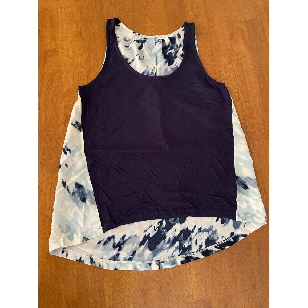 Anthropologie Silky Soft Deletta Top SMALL White And Blue Floral Beautiful